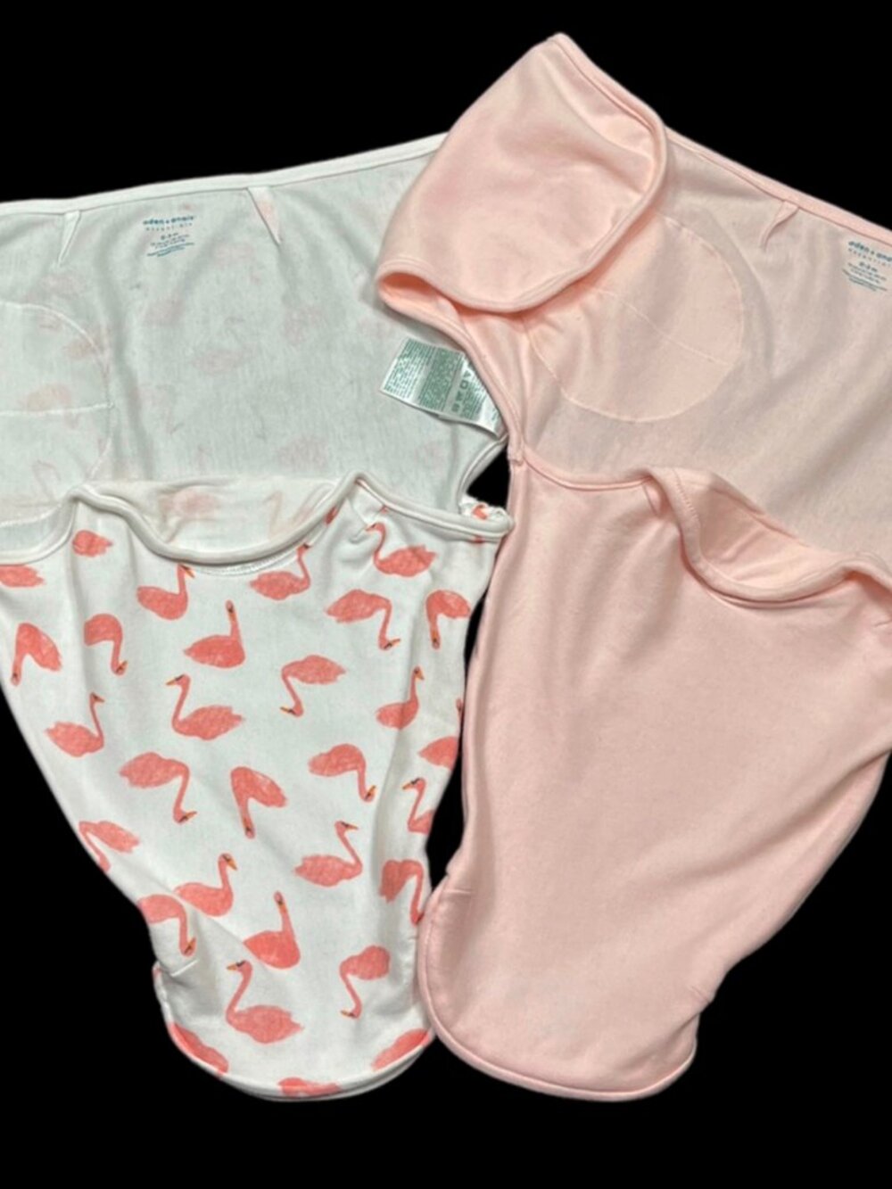 Baby Girl 0-3 months Pink Cotton Swaddle 2pc LOT Bundle